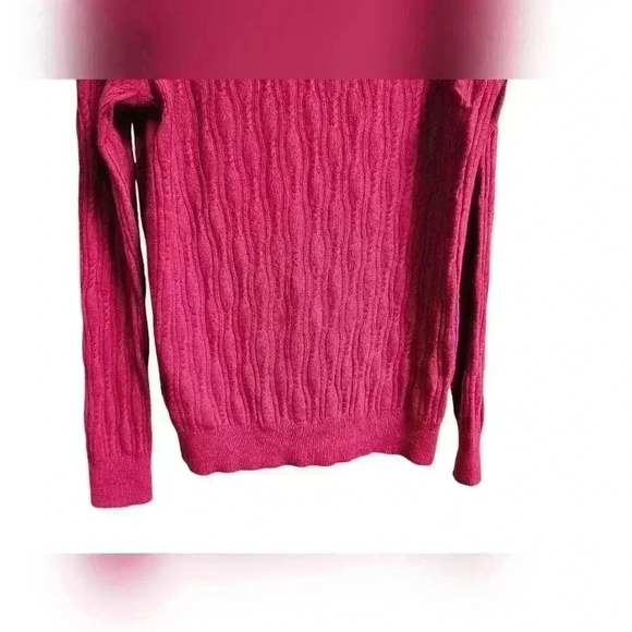 Banana Republic Filpucci Sweater Cable Knit Wool Cashmere Blend Size XL Maroon - Picture 4 of 9